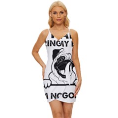 Black Pug Dog If I Cant Bring My Dog I T- Shirt Black Pug Dog If I Can t Bring My Dog I m Not Going Wrap Tie Front Dress by EnriqueJohnson