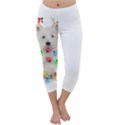 West Highland White Terrier Dog Snow T- Shirt West Highland White Terrier Dog Snow Reindeer Santa Ha Capri Winter Leggings  View1