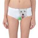 West Highland White Terrier Dog Snow T- Shirt West Highland White Terrier Dog Snow Reindeer Santa Ha Mid-Waist Bikini Bottoms View1