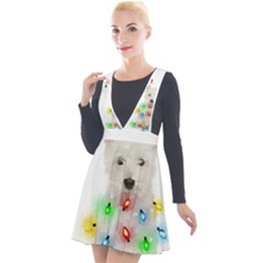 West Highland White Terrier Dog Snow T- Shirt West Highland White Terrier Dog Snow Reindeer Santa Ha Plunge Pinafore Velour Dress by ZUXUMI