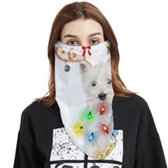 West Highland White Terrier Dog Snow T- Shirt West Highland White Terrier Dog Snow Reindeer Santa Ha Face Covering Bandana (triangle) by ZUXUMI