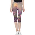 Floral Blossoms  Inside Out Lightweight Velour Capri Leggings  View1