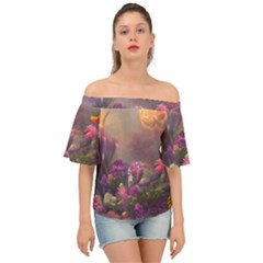 Floral Blossoms  Off Shoulder Short Sleeve Top by Internationalstore