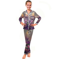 Floral Blossoms  Kids  Satin Long Sleeve Pajamas Set by Internationalstore