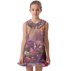 Floral Blossoms  Kids  Pilgrim Collar Ruffle Hem Dress by Internationalstore