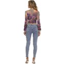 Floral Blossoms  Long Sleeve V-Neck Top View4