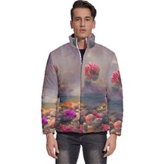 Floral Blossoms  Men s Puffer Bubble Jacket Coat by Internationalstore