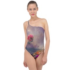 Floral Blossoms  Classic One Shoulder Swimsuit by Internationalstore