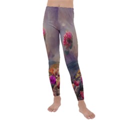 Floral Blossoms  Kids  Lightweight Velour Leggings by Internationalstore