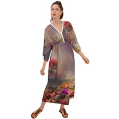 Floral Blossoms  Grecian Style  Maxi Dress by Internationalstore