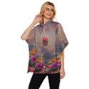 Floral Blossoms  Women s Batwing Button Up Shirt View2