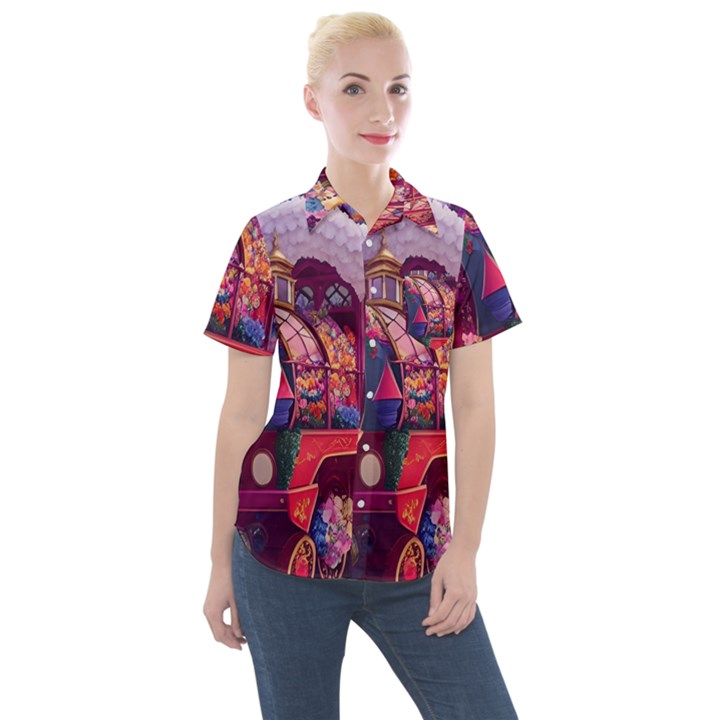 Fantasy  Women s Short Sleeve Pocket Shirt