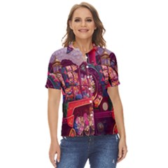 Fantasy  Women s Short Sleeve Double Pocket Shirt