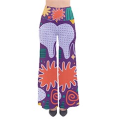 Colorful Shapes On A Purple Background So Vintage Palazzo Pants by LalyLauraFLM