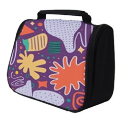 Colorful Shapes On A Purple Background Full Print Travel Pouch (small) by LalyLauraFLM