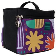 Colorful Shapes On A Purple Background Make Up Travel Bag (big) by LalyLauraFLM