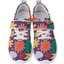 Colorful Shapes On A Purple Background Men s Velcro Strap Shoes View1