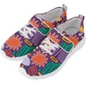 Colorful Shapes On A Purple Background Men s Velcro Strap Shoes View2