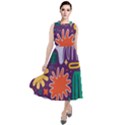 Colorful Shapes On A Purple Background Round Neck Boho Dress View1