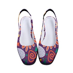 Colorful Shapes On A Purple Background Women s Classic Slingback Heels by LalyLauraFLM