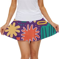 Colorful Shapes On A Purple Background Women s Skort by LalyLauraFLM