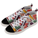 Shapes In Retro Colors On A Green Background Men s Mid-Top Canvas Sneakers View2