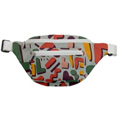 Shapes In Retro Colors On A Green Background Fanny Pack by LalyLauraFLM