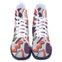 Shapes In Retro Colors On A Green Background Women s High-Top Canvas Sneakers View1