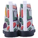 Shapes In Retro Colors On A Green Background Women s High-Top Canvas Sneakers View4