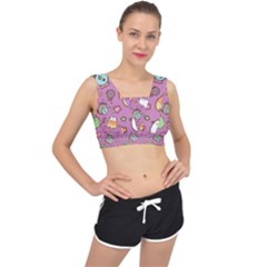 Pusheen Cat V-back Sports Bra