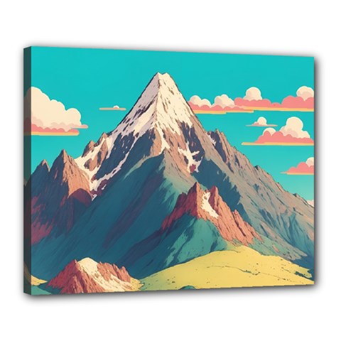 Mountain Mount Fuji Canvas 20  X 16  (stretched) by Pakjumat