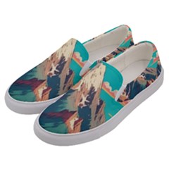 Mountain Mount Fuji Men s Canvas Slip Ons by Pakjumat