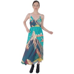 Mountain Mount Fuji Tie Back Maxi Dress by Pakjumat