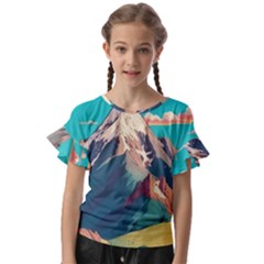 Mountain Mount Fuji Kids  Cut Out Flutter Sleeves by Pakjumat