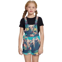 Mountain Mount Fuji Kids  Short Overalls by Pakjumat