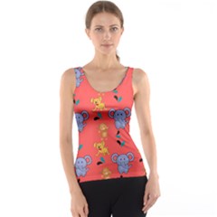 Elephant Monkey Dog Cartoon Women s Basic Tank Top by Pakjumat