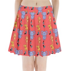 Elephant Monkey Dog Cartoon Pleated Mini Skirt by Pakjumat