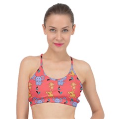 Elephant Monkey Dog Cartoon Basic Training Sports Bra by Pakjumat