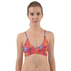 Elephant Monkey Dog Cartoon Wrap Around Bikini Top by Pakjumat