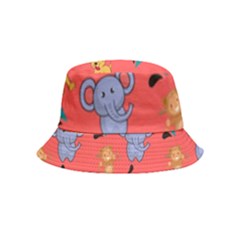 Elephant Monkey Dog Cartoon Inside Out Bucket Hat (kids) by Pakjumat