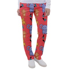 Elephant Monkey Dog Cartoon Women s Casual Pants