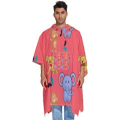 Elephant Monkey Dog Cartoon Men s Hooded Rain Ponchos