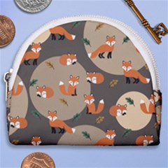 Fox Pattern Horseshoe Style Canvas Pouch