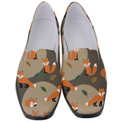 Fox Pattern Women s Classic Loafer Heels by Pakjumat