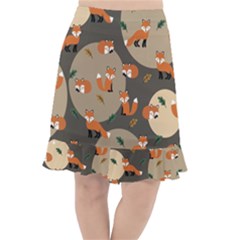 Fox Pattern Fishtail Chiffon Skirt by Pakjumat