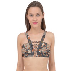 Fox Pattern Cage Up Bikini Top by Pakjumat