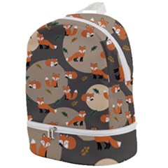 Fox Pattern Zip Bottom Backpack by Pakjumat