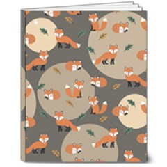 Fox Pattern 8  X 10  Softcover Notebook by Pakjumat