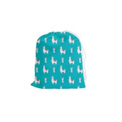 Lama Alpaca Animal Pattern Design Drawstring Pouch (small) by Pakjumat