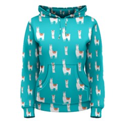 Lama Alpaca Animal Pattern Design Women s Pullover Hoodie by Pakjumat